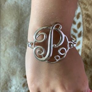 Monogramed P Initial Bracelet